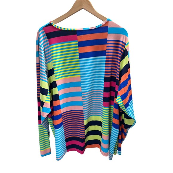 Lands' End Top Women's Size 3X Multicolor Color Block Long Sleeve - Picture 2 of 6